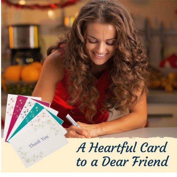 36 floral thank you cards & self sealing envelopes - Picture 6 of 7